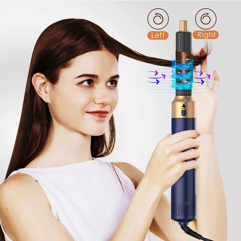 5 In 1 Hair Dryer And Hot Air Comb Brush With Curling Iron Hair Straightener For Fast Drying Curling Straightening And Styling