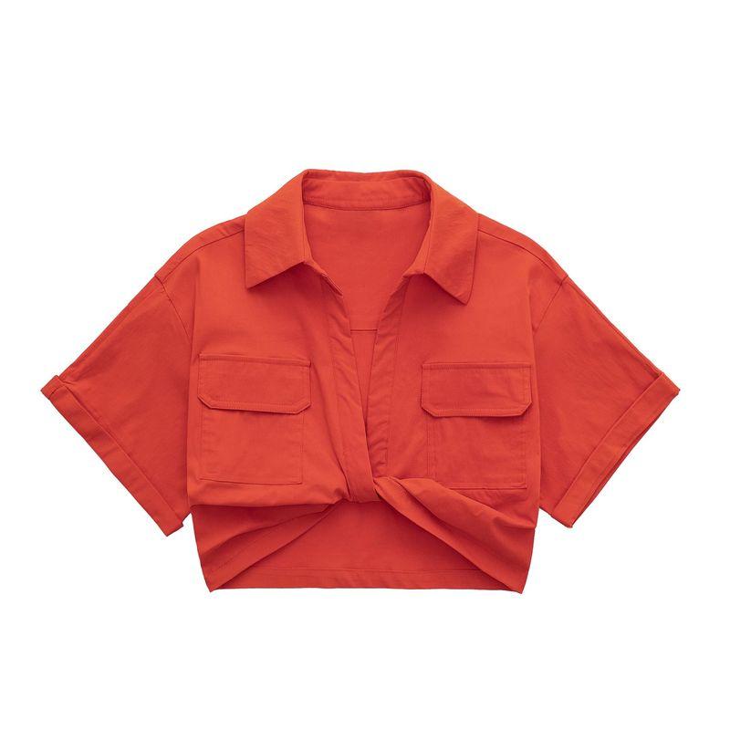 

Kaslead Мода Ветер Белый Эластичный Смесовый Лен Brick Red XS