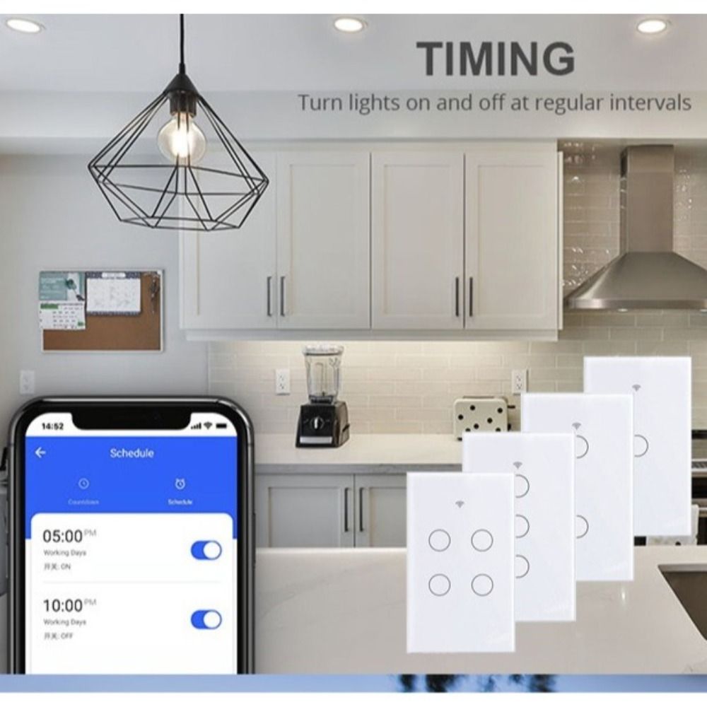 Single Open Touch Sensor Switch US Plug LED Light Switches Wall Switch Home Renovation