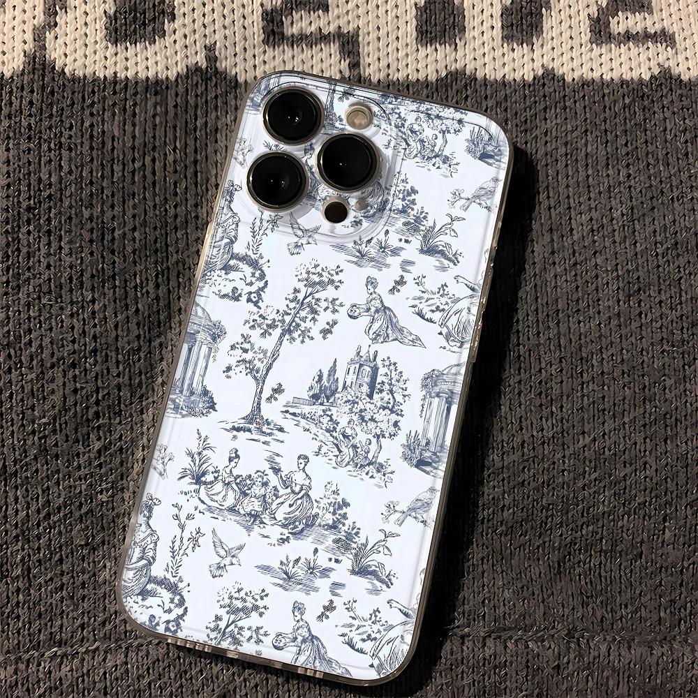 Ink Animal Forest Kingdom Phone Case For IPhone 16 15 14 Pius Pro 13 12 11 17 Pro Max Case 16E 17Air Shockproof Soft Case Coque iphone 16