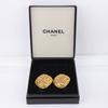 CHANEL COCO Mark Earring Rhombus vintage Plated Gold Square 31.1g Women Used