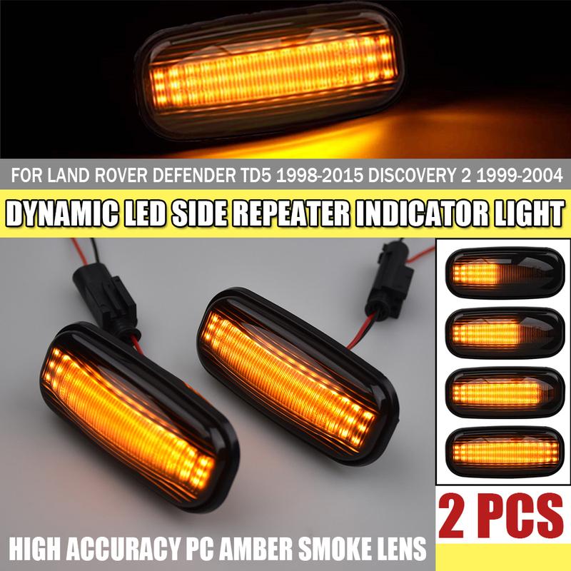 

LED Upgraded Dynamic Flowing Side Marker Light For Land Rover Discovery 2 1999-2004 Defender Freelander 1 2002-2005