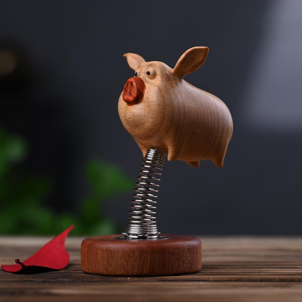 Cute Zodiac Pig Statuette Desktop Cartoons Nezha Taiyi Real Person Flying Pig Car Ornament Collectable  Kids Event Birthday Gift