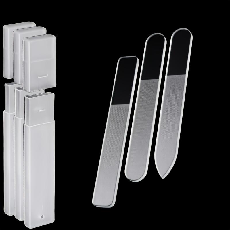 3pcs Set of Nano-glass File Polished Strip Nail File Box Transparent Manicure Trim Strip Manicure Tools