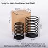 Iron Wire Decompression Pen Holder - Retractable Metal Spring Round Office Organizer