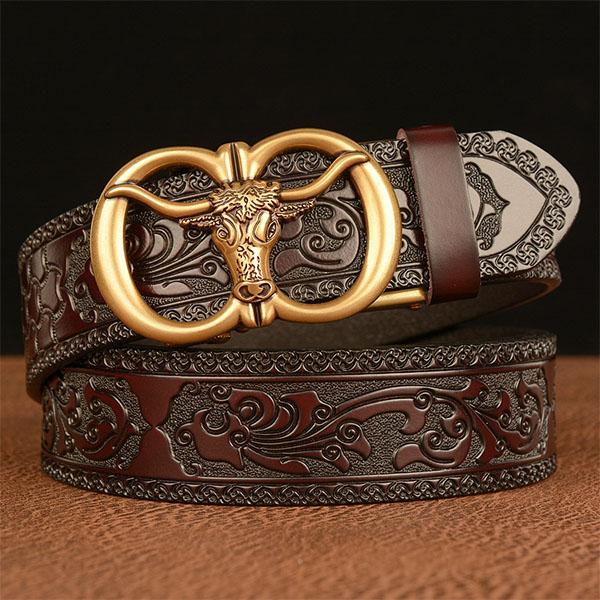 Mode Rind Schnalle Rindsleder Gürtel Qualität Legierung Automatische Schnalle Wasitbad Riemen Echtes Leder Geschenk Business Gürtelgürtel Männer