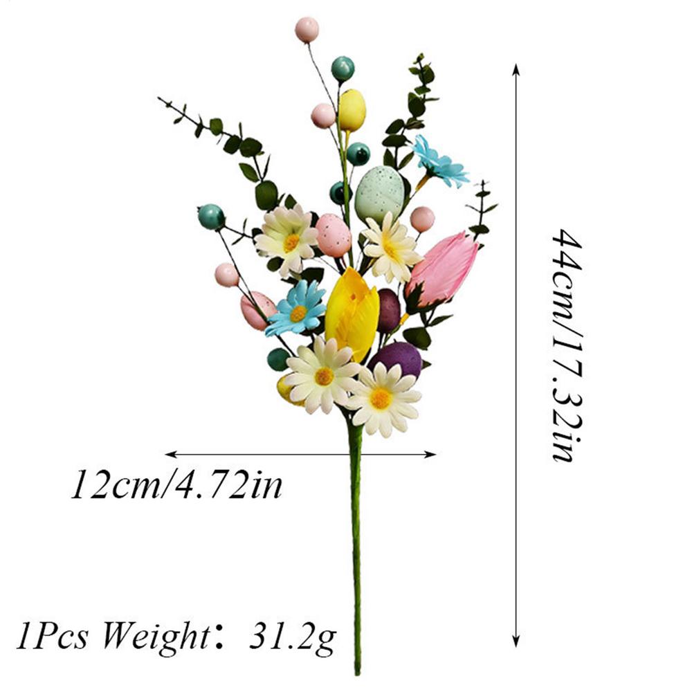 

Artificial Egg Pearl Flower Branch Easter Decoration Colorful Foam Eggs Branches DIY Bouquets for Easter Party Home Decors