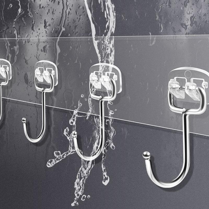 3/4/5/6-reihige transparente Wandhaken, stark haftende Tür-Wandaufhänger für Küche, Bad, Handtücher, Kleidung, Schlüsselhalter, Organizer