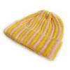 Color Blocked Ribbed Knit Cap Thick Warm Hat Brimless Striped Beanie Hat  Outdoor