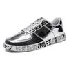 New Gold Sneakers Flat Leather Casual Shoes Glitter Sneakers Men Hip-hop Streetwear Skateboard Shoes Men 2026 Designer Footwear