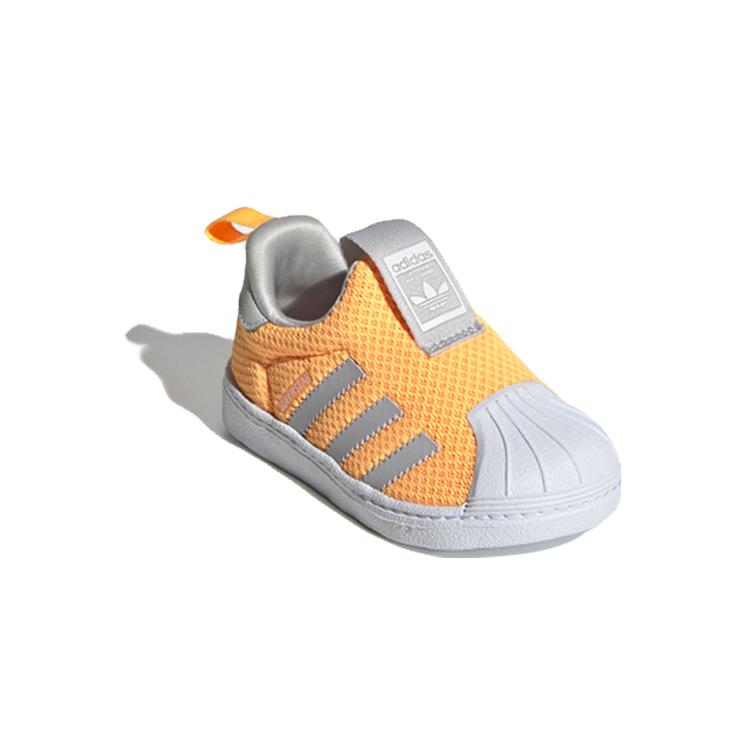 Adidas Originals SUPERSTAR 360 Abrasion Resistant Low top Toddler Shoes Orange Yellow Gray Infant And Toddler FV3376