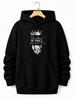 Unisex Hoodie, Casual Daily Wear, Live Like A King Crown Beard Graphic Print, Pullover Sweatshirt, Streetwear Style, Autumn Winter Season, Kangaroo Po