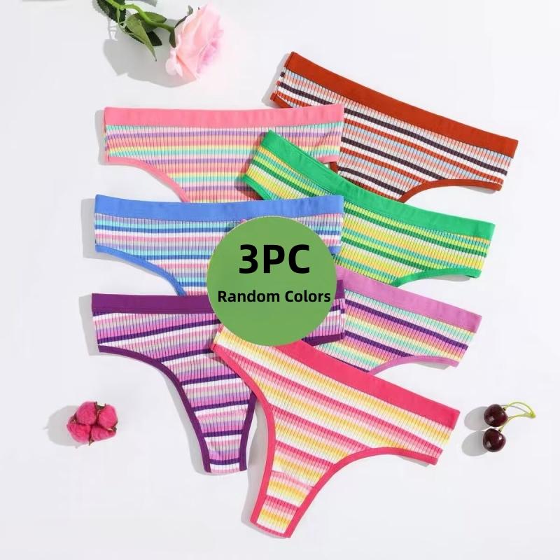 3Pcs/Set Women's Underwear Cotton Panties Sexy Knickers Female Underpants Solid Color Briefs Intimates Women Lingerie