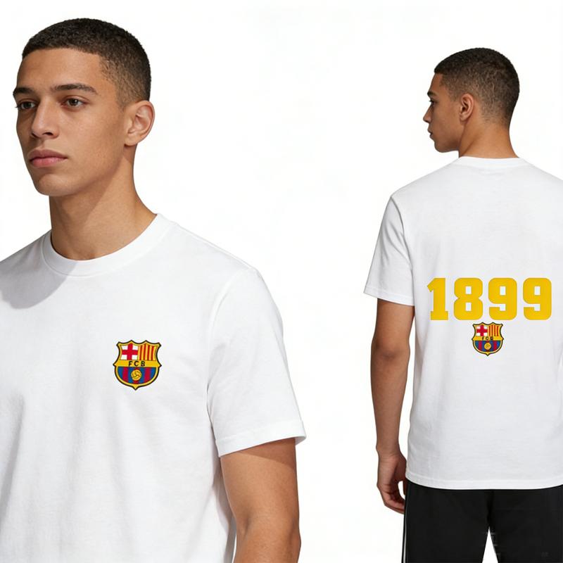 2026 Summer men's new 1988 printed 100%coton T-shirt casual and fashionable round neck men's short sleeved shirt