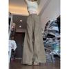 Women's American Retro Khaki Wide-Leg Flare Jeans - Spring/Autumn 2025 Collection, Loose Drape A-Line Floor-Length Pants