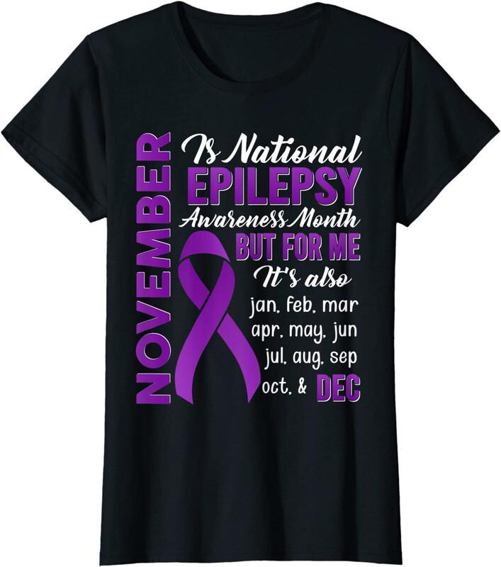 Ноябрь - Национальный месяц осведомленности об эпилепсии Женская футболка с круглым вырезом Унисекс футболка S