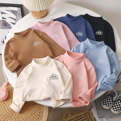 Children's Tops for Girls Autumn Turtleneck Long Sleeve T-shirts Boys Winter Warm Bottoming Shirts Sweatshirts Kids Clothing New