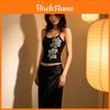 Sexy Flower Embellished Tank Top With Splicing For Summer Fashion Enthusiasts