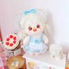 Niannyyhouse 10cm~15cm 20cm 40cm Plush Doll Clothes Head Dress Apron Maid Outfit Cotton Doll Dress-Up Accessories (Blue 10cm~15cm)