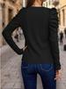 2024 Women's High-Elastic Cashmere Round Neck Slim Fit Puff Sleeve Long Sleeve Top for Autumn and Winter
