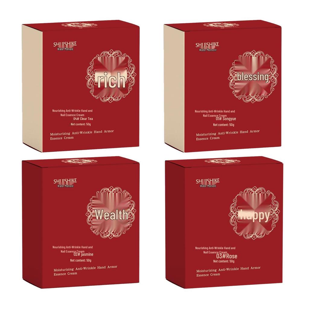 Luxury Travel-Size Moisturizing & Anti-Wrinkle Hand Cream Gift Set with Nail Care Essence