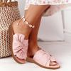 Women's Plus Size Bow Flat Slide Sandals, Casual Single Strap Summer Shoes