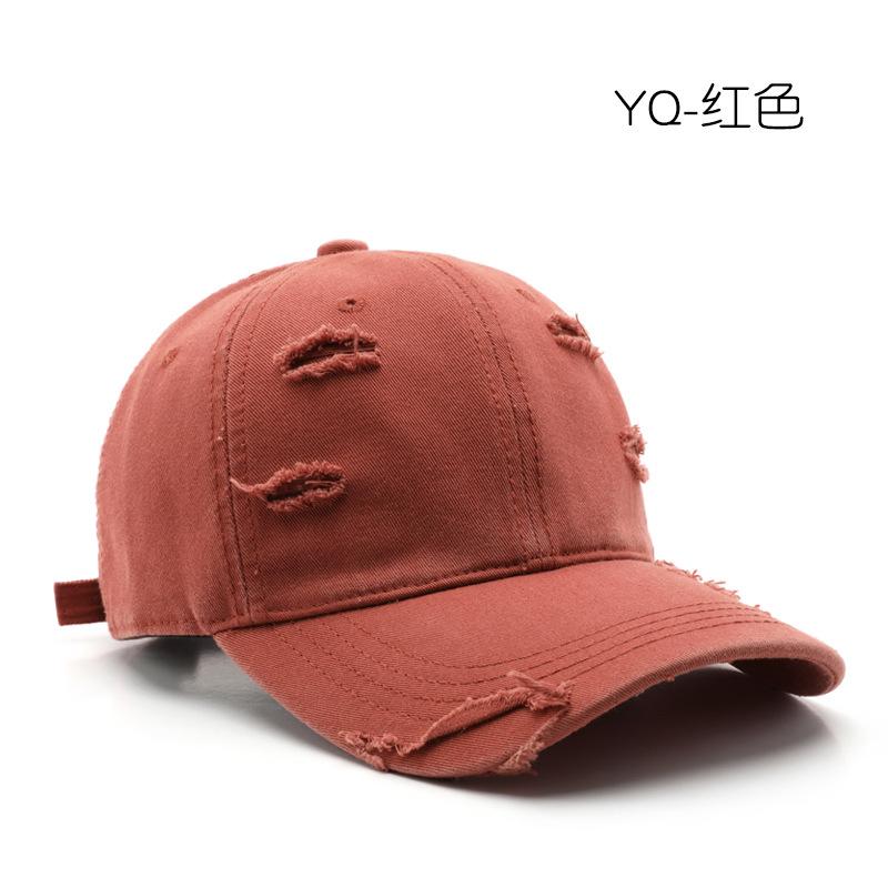 Personalized Women's Spring and Autumn Solid Color Light Board Washed Hole Cap Outdoor Men's Sports Sunscreen Baseball Cap