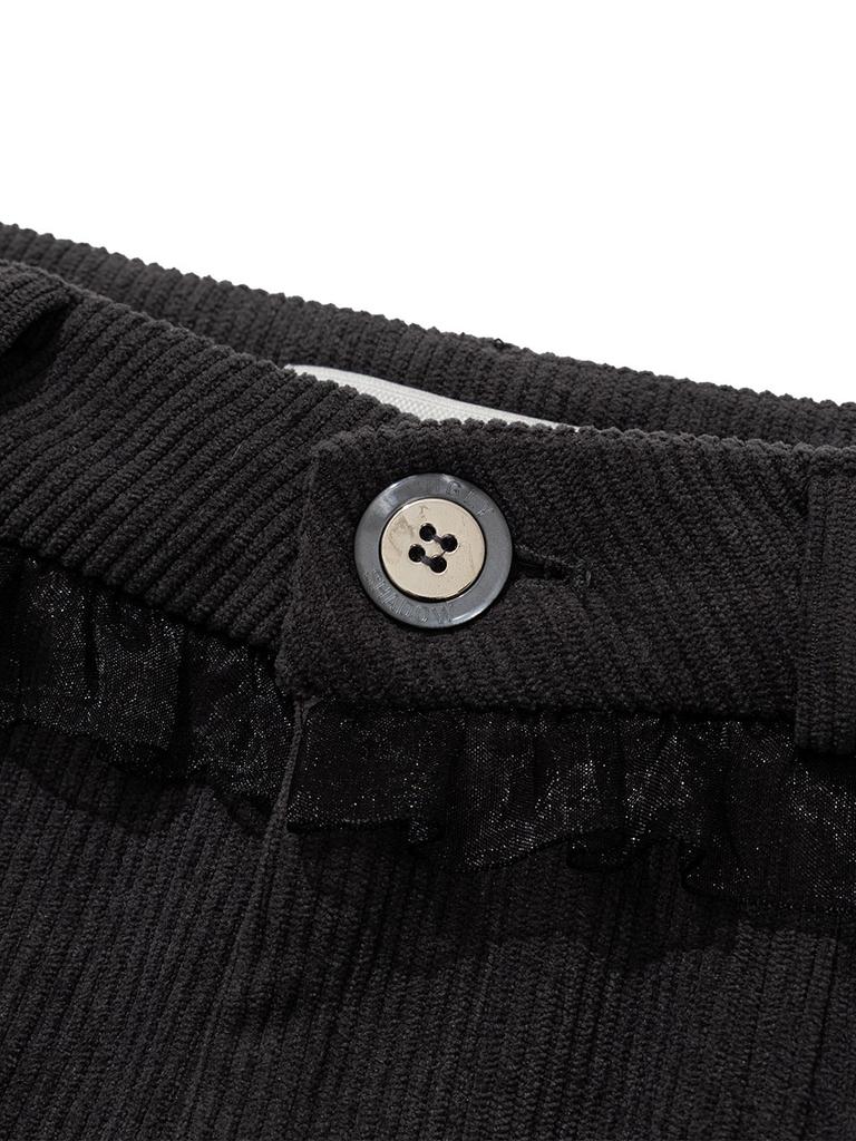 Eogeulliswedou Lace Corduroy Pants (Charcoal)