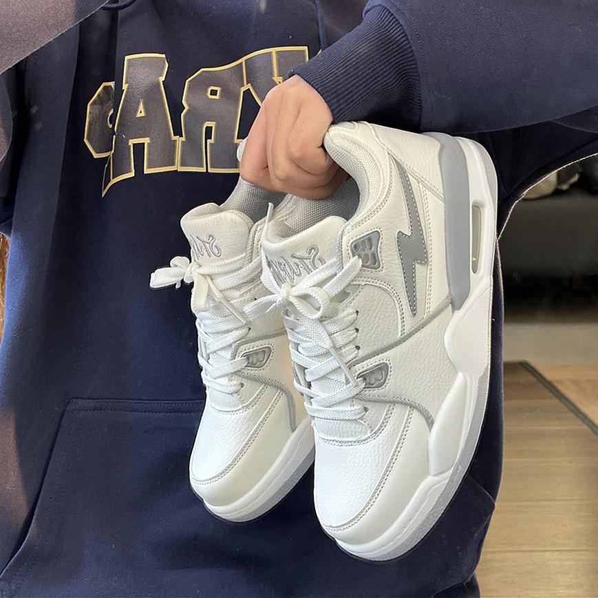 Hongkong-Stil Luftkissen-Plateauschuhe Herren Ins Trend 2026 Sommer Neue Studenten Paare Dicksohlige Sportliche Freizeitschuhe Weiß