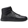 Leather High Top High Top Stylish Skateboarding Shoes Men's Black CC736-BLK