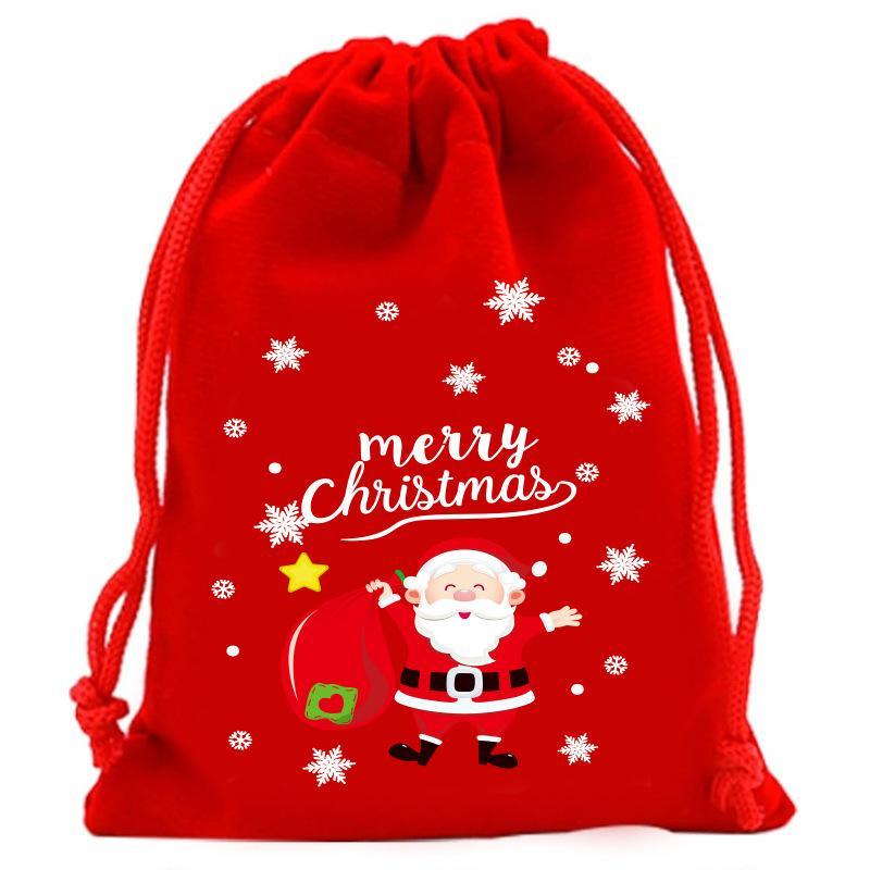 Kerst Fluwelen Zak Kerst Cadeauzak Kerst Snoepzak Kerst Creatieve Grote Trekkoord Snoepzak Cadeau Verpakkingszak