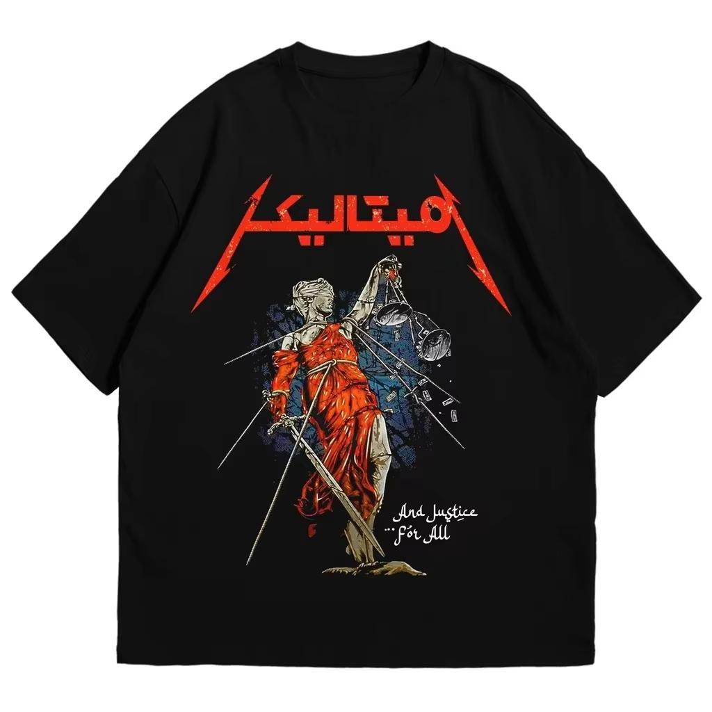 2025 Summer New Mens Tshirt BAJU MUSIK Metal Rock Tshirt Band Unisex Tshirt Fashion Shortsleeved Top Large Size