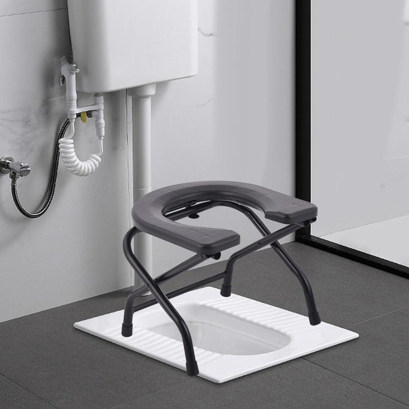 30cm/38cm Shower Chair Heavy Duty Stainless Steel Toilet Chair Seat Household Portable Elderly Toilet Seat