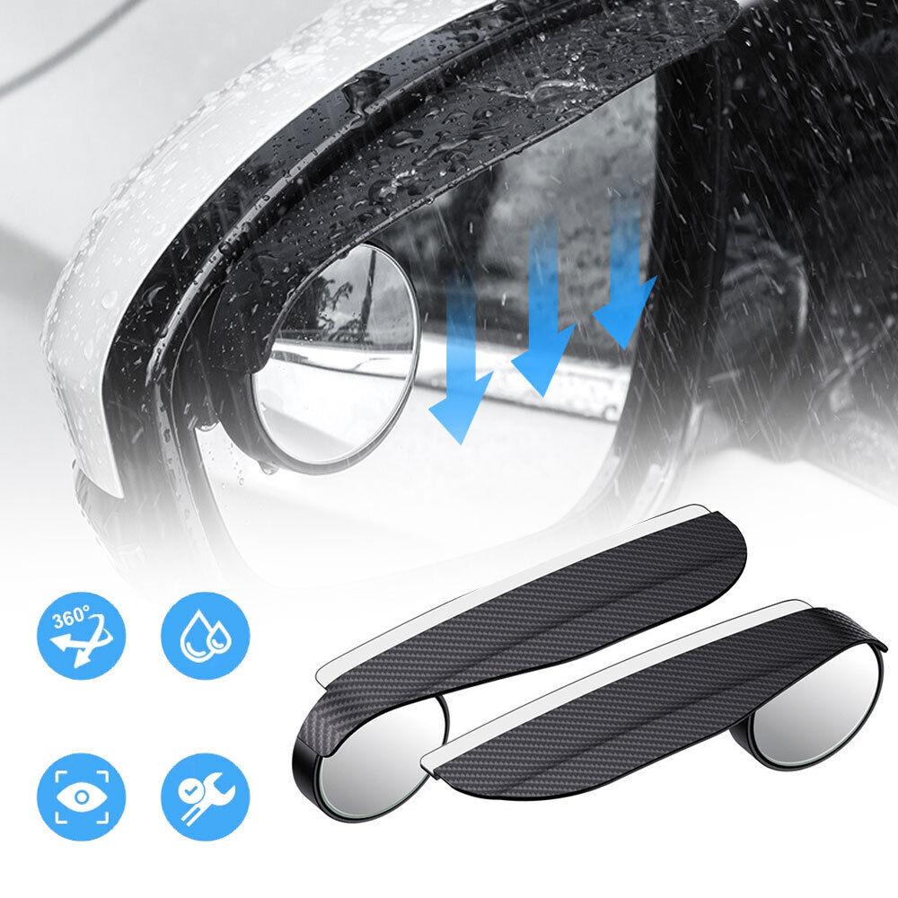 2pcs Carbon Fiber Car Rearview Mirror Rain Eyebrow Visor Rainproof Accessories