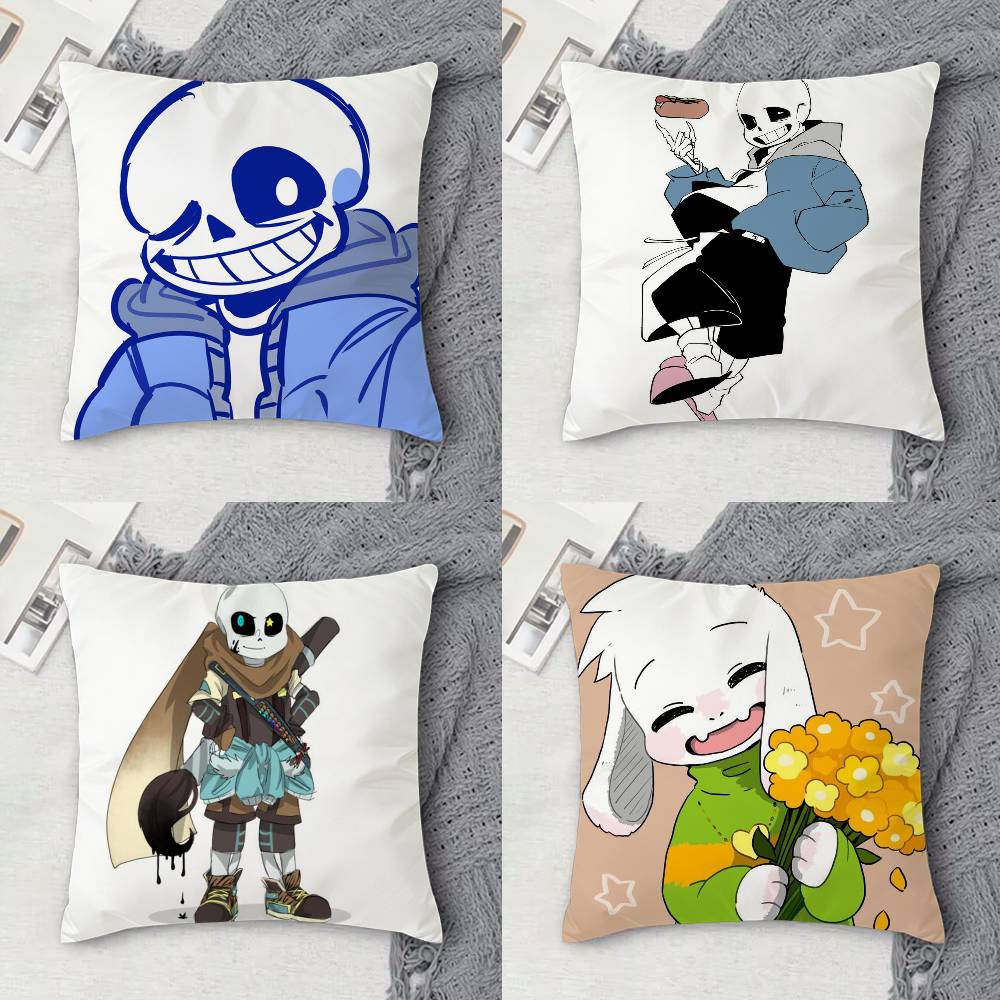 UUndertale Doublesided Printed Square Decorative Cushion Cover for Sofa Living Room Home Decor