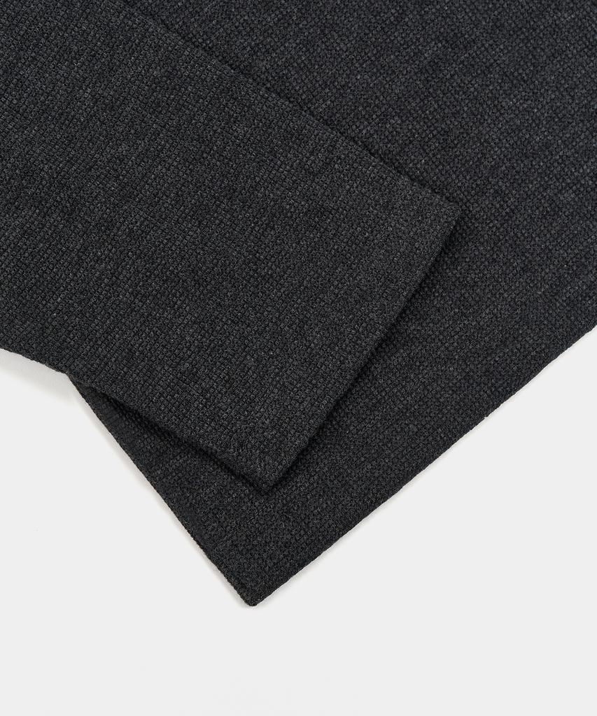 EXCONTAINER Henley-Kragen Waffel Langarm (Holzkohle)
