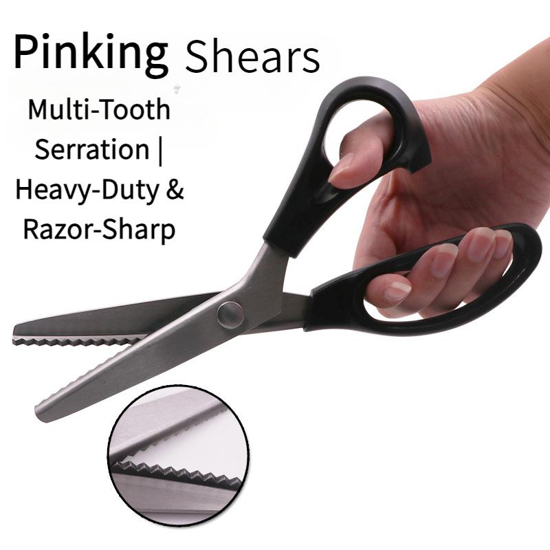 Stainless Steel Pinking Shears with Triangular Serration (Professional Dressmaking/Tailoring Tool for Fabric, Lace & Paper Craft