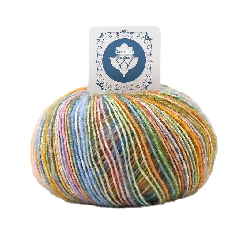Bawełniana przędza z nadrukiem kamuflażowym w różnych kolorach, do dziergania ręcznego