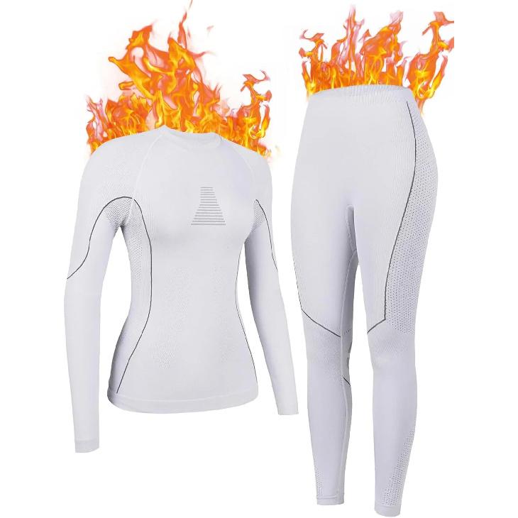 Anfilia Women Ski Thermal Underwear Set Quick Dry Anti-static High Elastic Tight Seamless Warm Base Long Johns
