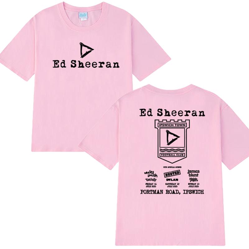 Hot Sale Ed Sheeran Play Tour 2025 Double Sided Printed T Shirt Summer Men Women Vintage Hip Hop Streetwear Unisex Cotton Tops