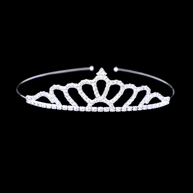 

Дівоча кришталева корона-обруч на день народження - Золотий діамантовий дитячий головний убір, Аксесуар для волосся до танцювальної сукні