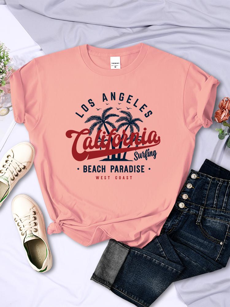 San Francisco, California Beach Paradise Female Tshirt Street Casual T Shirt Oversize Streetwear Hip Hop O-Neck T Shirt Women