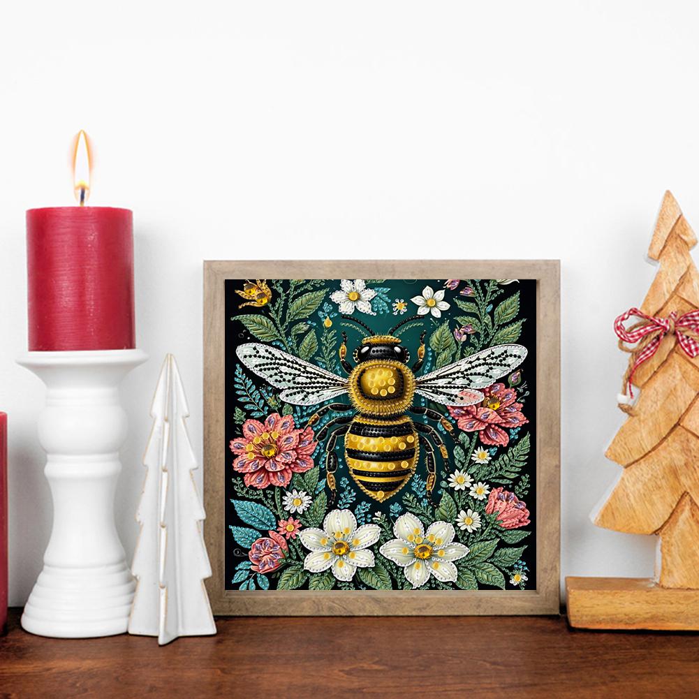5D DIY Partial Special Shaped Drill Diamond Painting Kit Bee for Home Decoration