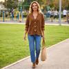 Women's Color Corduroy Button Front Cardigan Jacket, Loose Fit Casual Outerwear