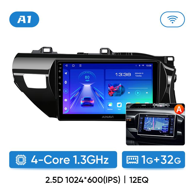 

Автомобильное радио Ainavi для Toyota Hilux RHD 2015 2016 2017 2018 2020 2021 2025 Беспроводной Carplay Android Auto Мультимедийный плеер Стерео
