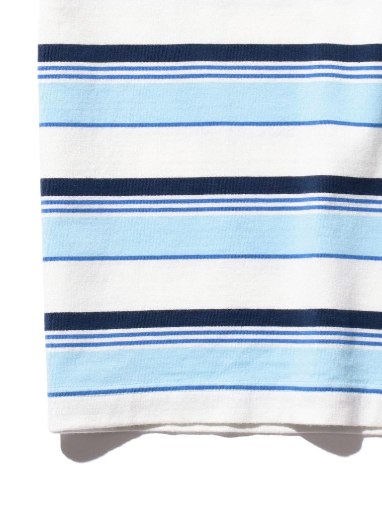 Beams Plus S/S Pocket Tee Multi Stripe Men's SAX XL