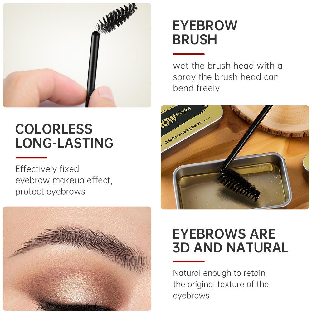 Fit Colors Eyebrow Soap Clear Brow Styling Gel Waterproof Long-Lasting Feathered Wild Brows Shaper with Spoolie Brush Eye Makeup Kit for Women