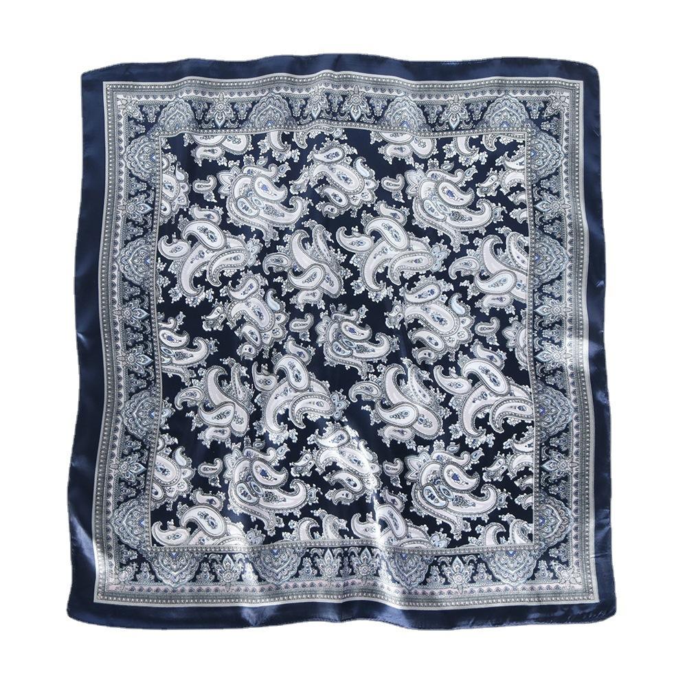 Professional Suit Silk Scarf 60Cm Satin Imitation Silk Small Square Scarf Retro Cashew Print Silk Scarf Women
