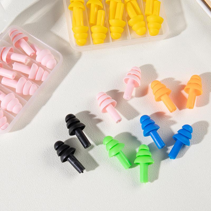 5Pairs/Box Silicone Earplugs Random Mixed Color Anti-noise Waterproof Ear Protection Diving Swimming Washable Ear Protectors ZYF