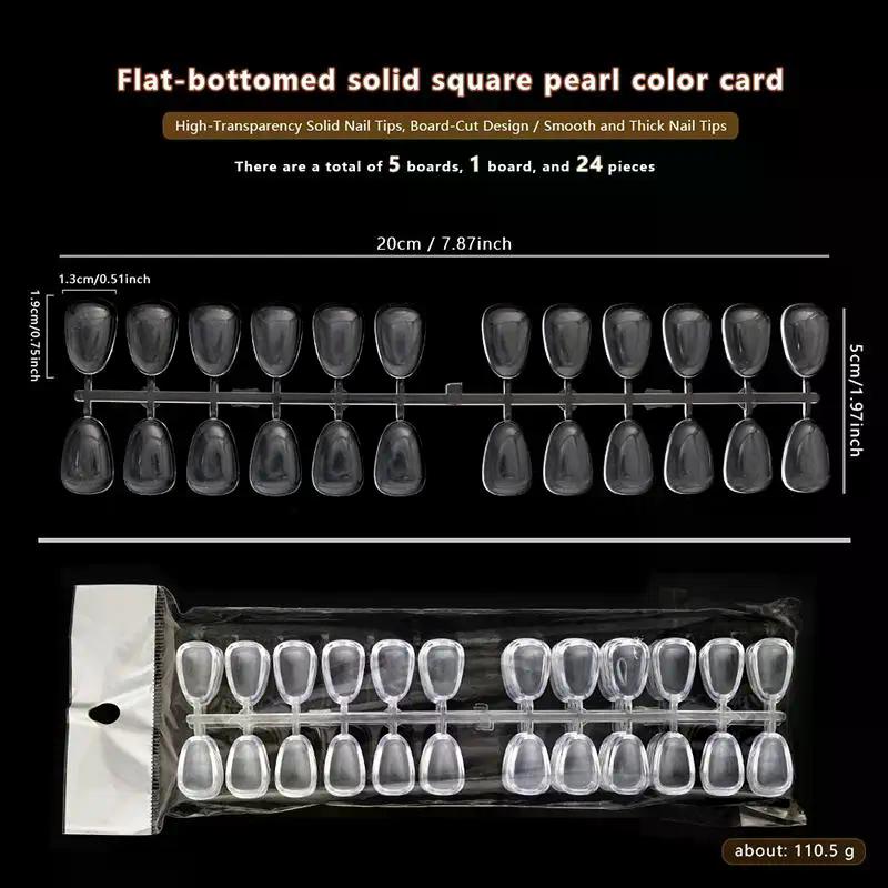 120/320Pcs Clear Solid Oval Triangle Square Shape Nail Tools Nail Table Color Card Display DIY Manicure Nail Tips Practice Tools